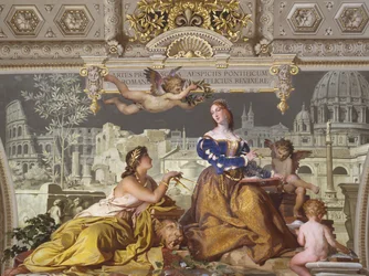 Détail du plafond de la Galerie des Candélabres